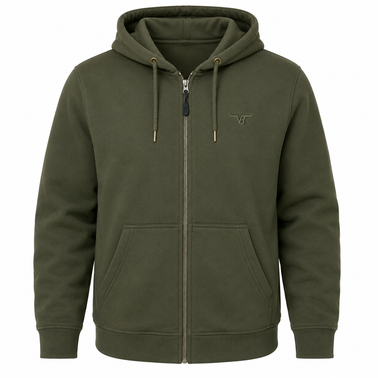 Hoodie - Olyf (Zip)