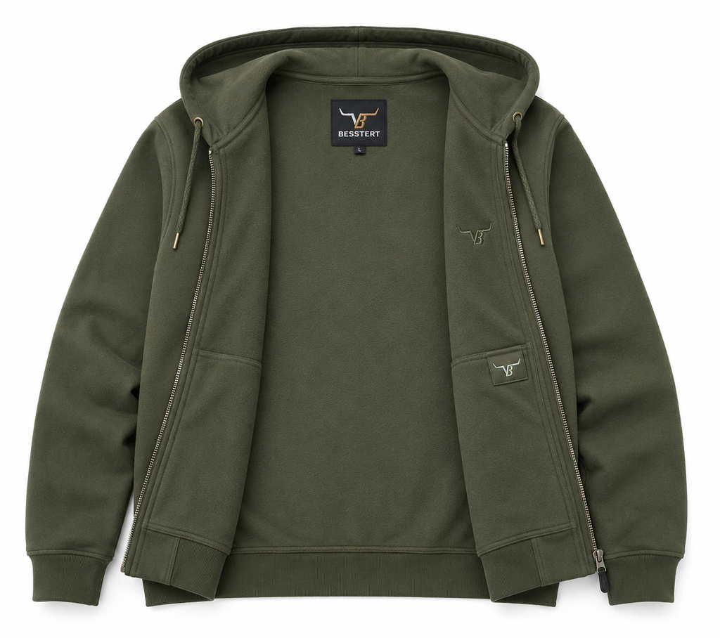 Hoodie - Olyf (Zip)
